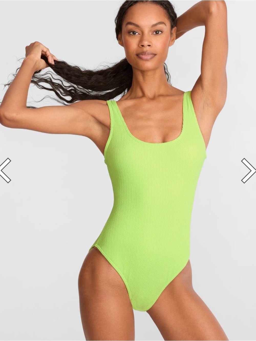 Scoop Neck One-Piece Swimsuit in Neon Green
